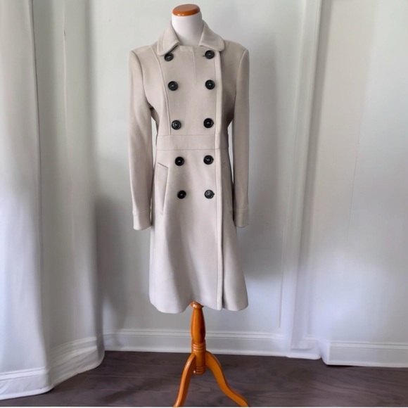BURBERRY London Dove Grey Military Wool Coat Size 10 - Picture 3 of 14